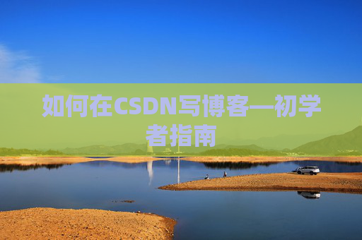 如何在CSDN写博客—初学者指南